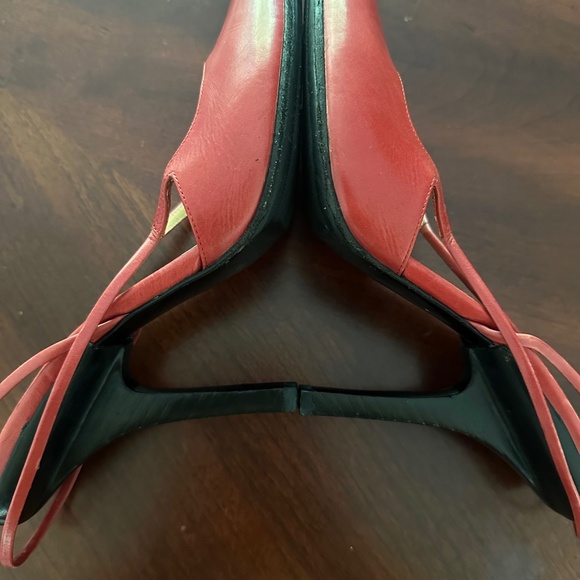 Alain Tondowski Paris Red Pointed Toe Sling Back Heels Size US 9 - Picture 11 of 12